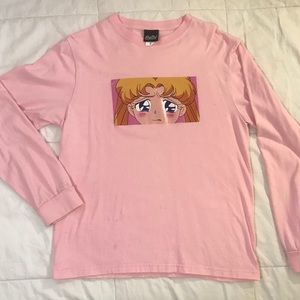 🌙Crybaby Usagi Shiny Print Long Sleeve Pink Tee🌙